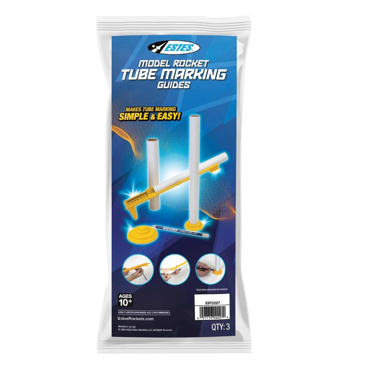 Estes 2227 Tube-Marking Guide, Flying-Rocket-Model Building Tool, Multi