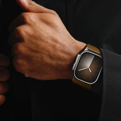 Suitisbest Leather 49mm 46mm 45mm 44mm 42mm(Series 3), Titanium/Retro Brown