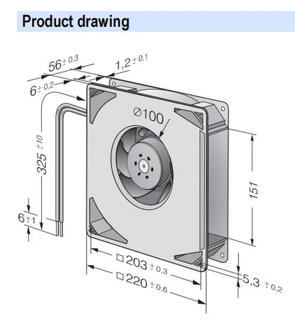 Ebmpapst Fan RG160-28/18N Blower Fan 48VDC 0.40A 19W 2850RPM Centrifugal Fan