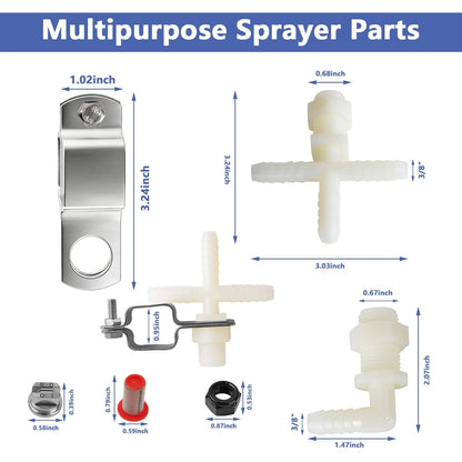 Spray Boom Repair Kit, Sprayer Parts Including 8001-VS 2" x 4" x 1", Black