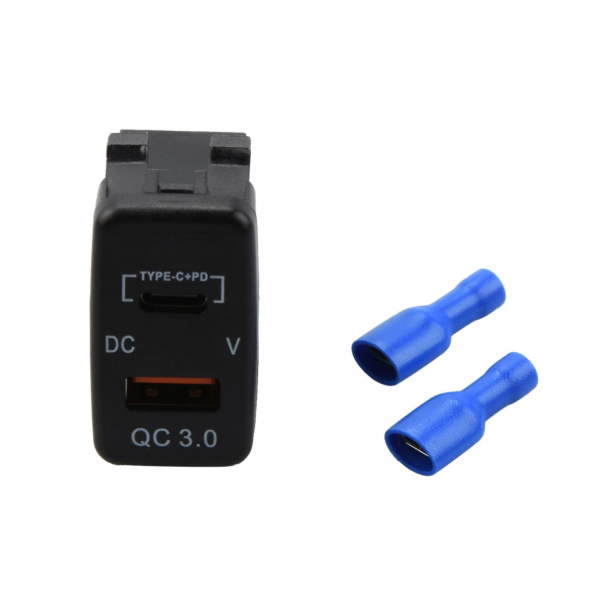 Dual Type C + PD USB QC 3.0 Car Socket Charger 12-24V LED Car Adapter For Toyota