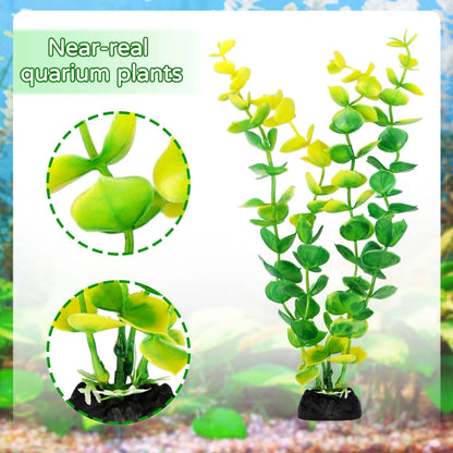 QUOZUO 25pcs Artificial Plant, Fish Tank Decorations Plants, Colorful