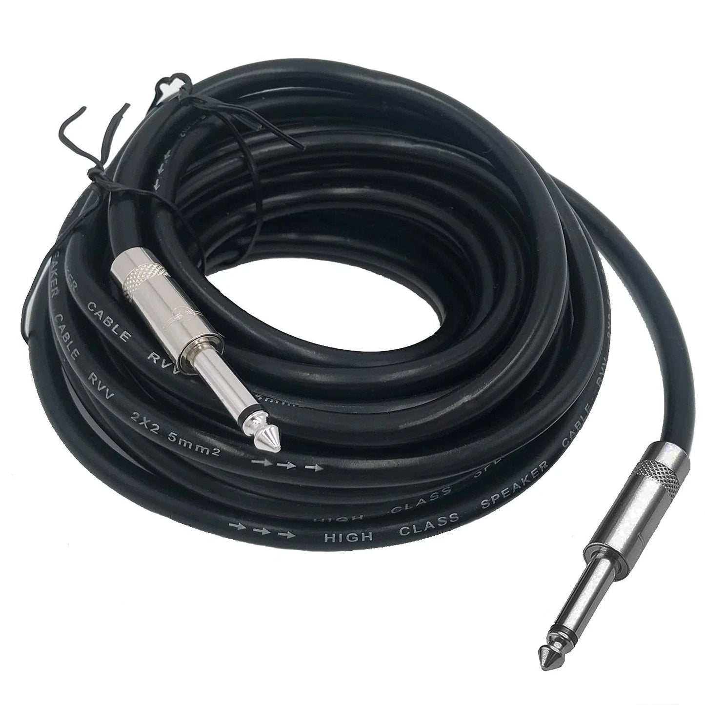 ROCMUZZK 2 Pack 30ft 1/4 Inch to Male Speaker 30 ft(2 Pack), Black