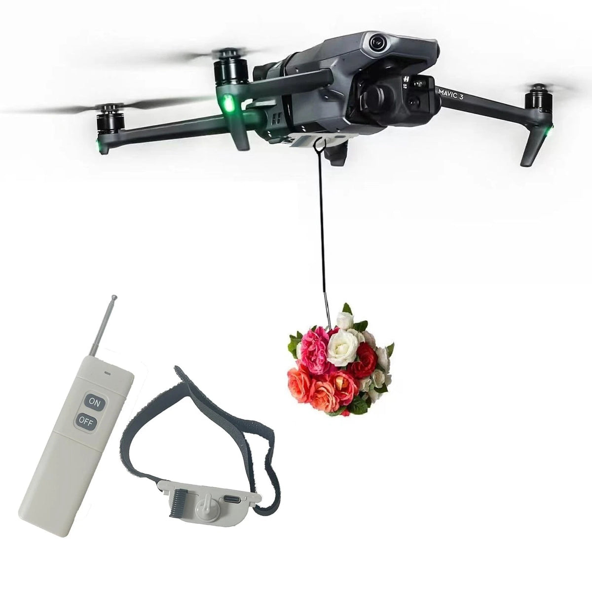 Universal Drone Airdrop System, Release Device, Payload Clip, Airdropper GRAY