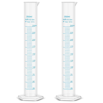 Affrolling 2 Pack 250ml Plastic Graduated Cylinder Hydrometer Test Tube...
