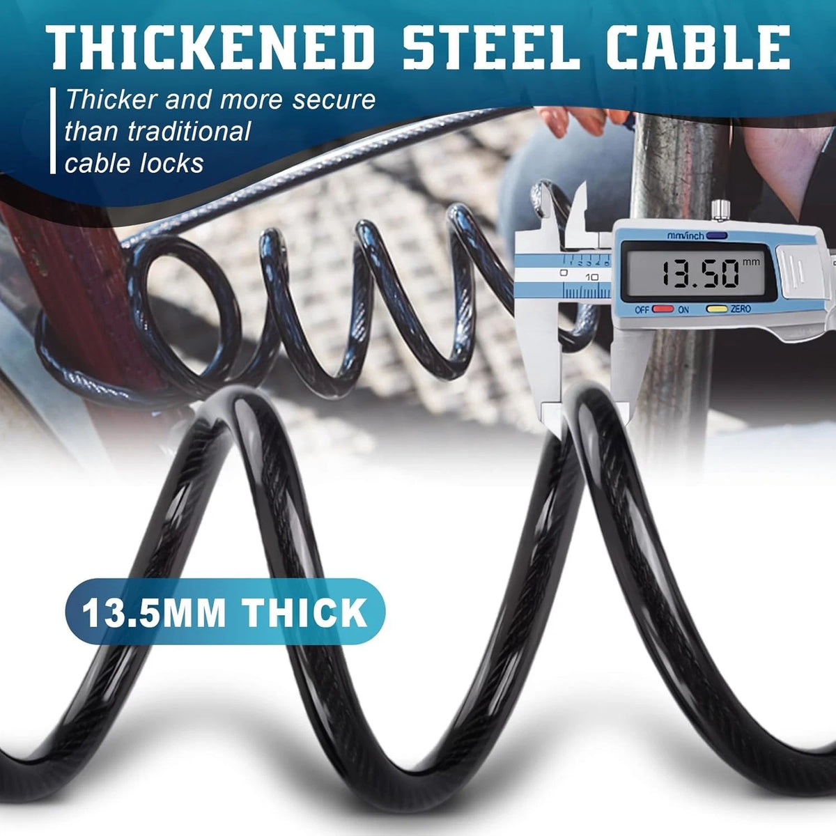 Electric Scooter Lock, Anti-Theft Cable Lock with Key, 39.37inch