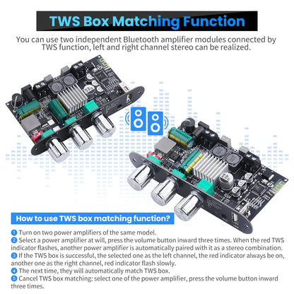 ZK-1001U Amp Bluetooth 5.3 Mono Amplifier Board with TWS, Black4