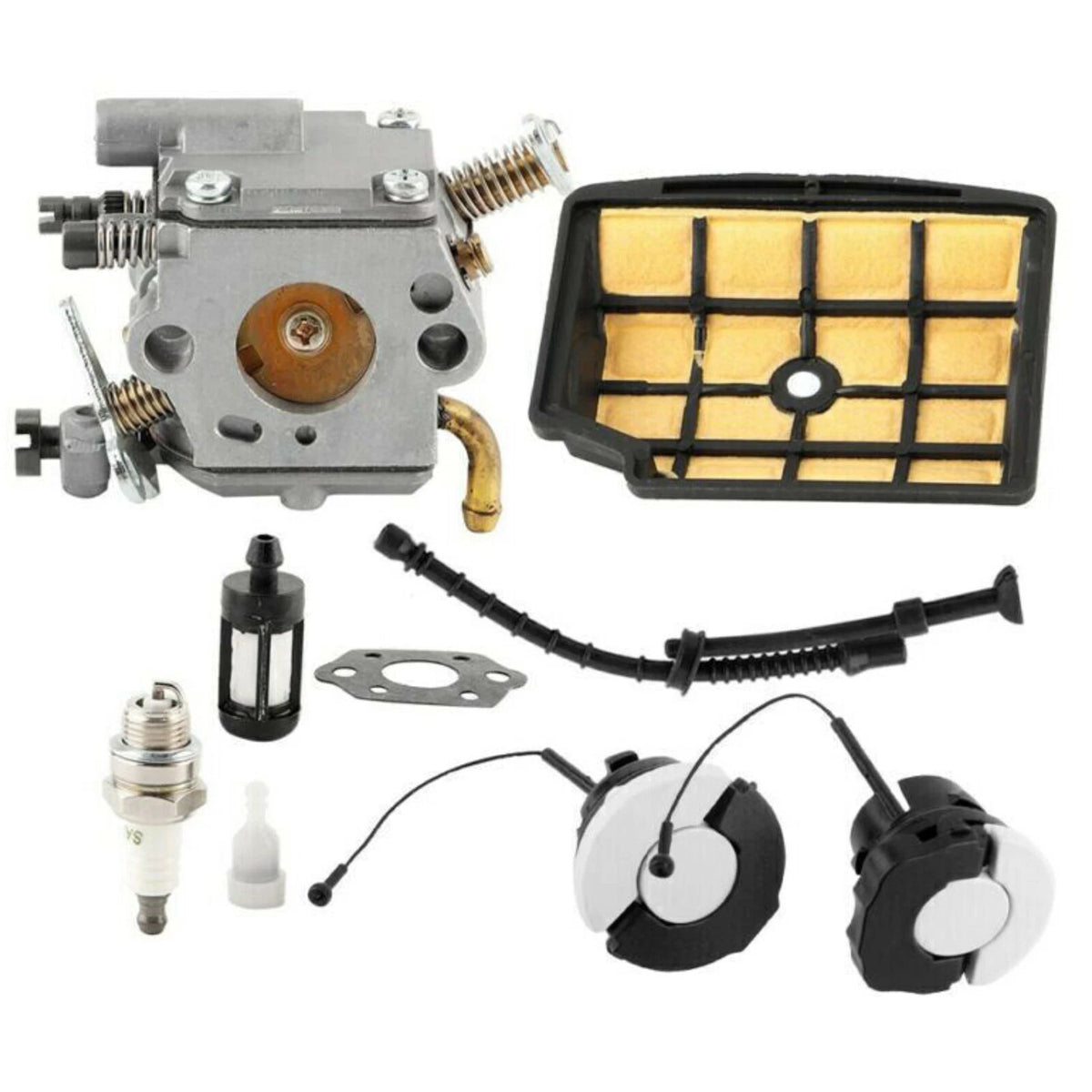Gasket Spark Plug Fuel Cap Carburetor Carb Kit For Stihl MS200 MS200T Chainsaw