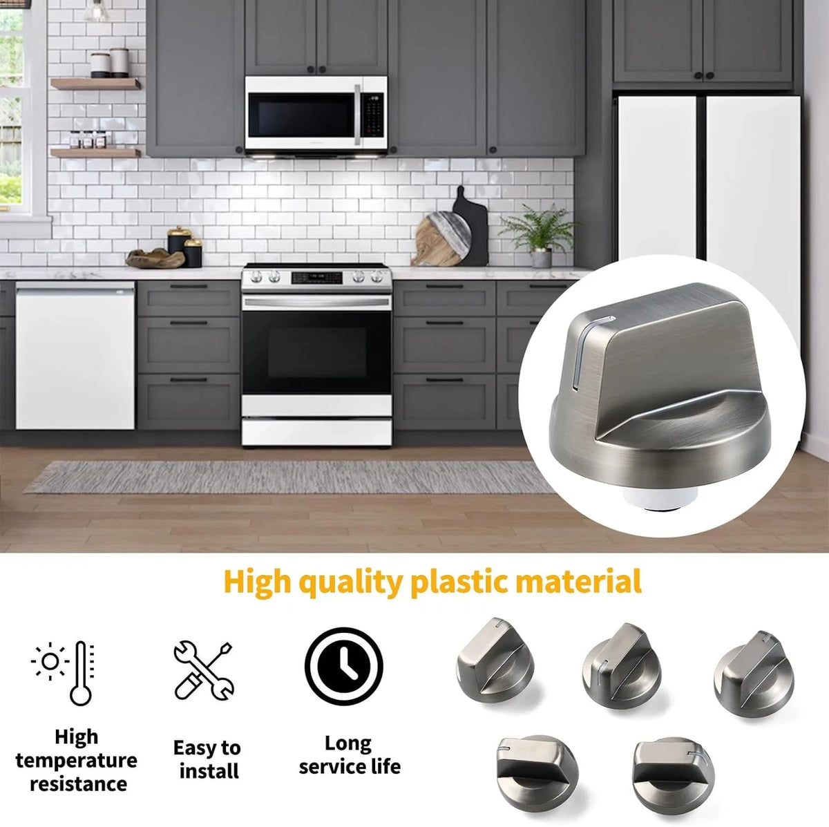 Allstare DG94-01480A Electric Stove knobs Replacement Parts for Samsung Brown