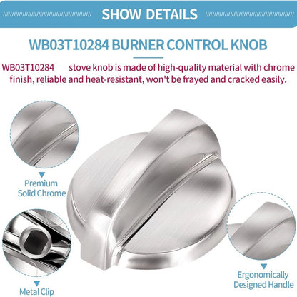 5PCS Stove Burner Control Knob Accessory For GE Range Oven Model JB840SP Series