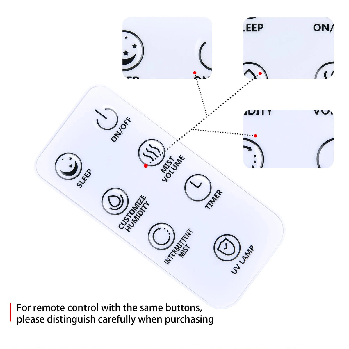 Remote Control For Hiswelle Humidifiers JS919BK HQ-JS2301 HQ-2H-JS919 w/ Battery