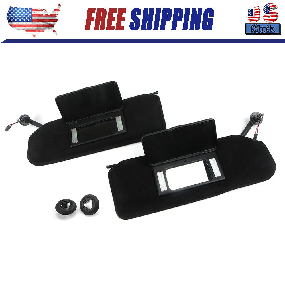 For 97-04 Corvette C5 Sun Visors Shades &Bezel Trim Mount Lighted Vanity Mirrors