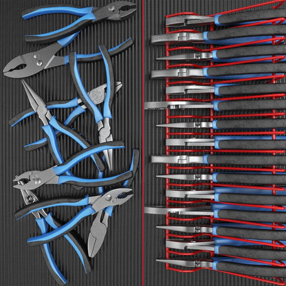 Olsa Tools Plier Rack - Red Organizer for Tool Box Drawer 16 Slots,