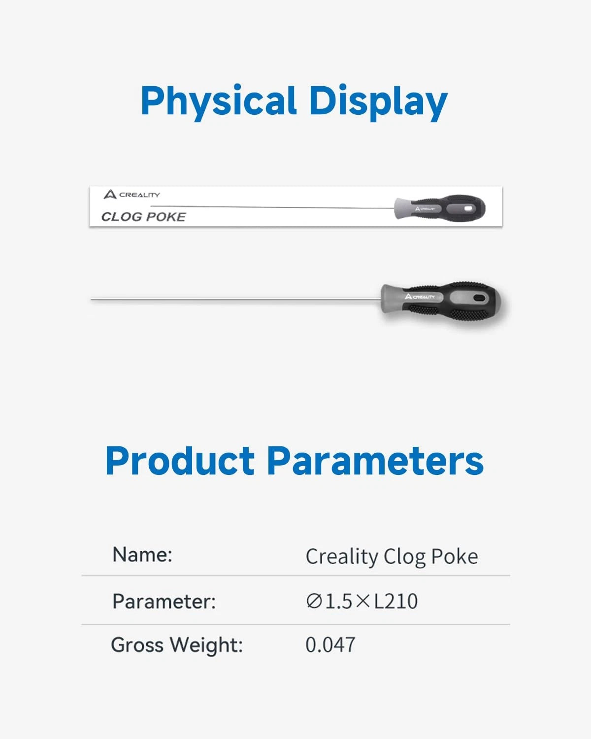 Creality Official Clog Poke, 0.4mm Needles Cleaner Perfect for Any 1.75mm 3D...