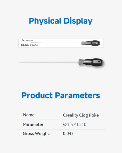 Creality Official Clog Poke, 0.4mm Needles Cleaner Perfect for Any 1.75mm 3D...