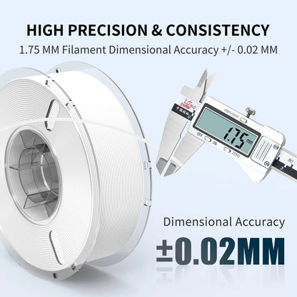 RAMBERY White Black PLA + 3D Printer Filament Bundle 4KG 4kg, Pla+ White-black