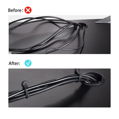 EUREKA ERGONOMIC Magnetic Cable Ties Reusable, 10 Pack Rubber 10-Pack, Black