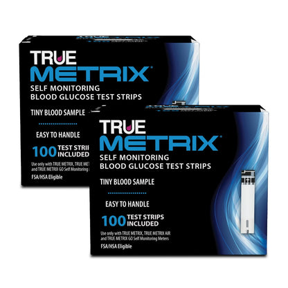 TRUE METRIX® Blood Glucose Test Strips 100ct - 2 100 Count (Pack of 2), Black