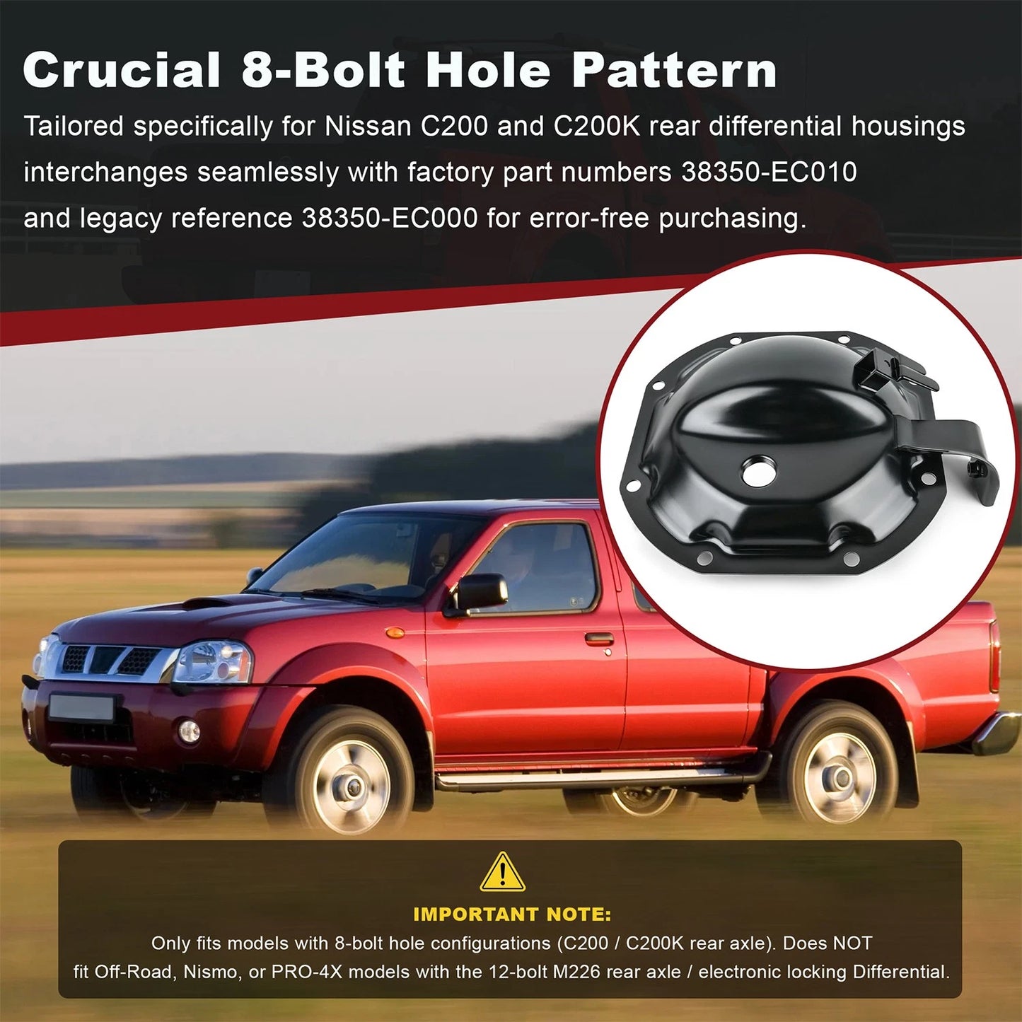 38350-EC010 Rear Differential Cover Fits Nissan 2005-2015 Xterra 8-Bolt C200K