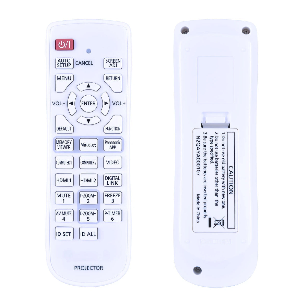 N2QAYA000107 Replace Remote Control For Panasonic LCD Projector N2QAYA000090