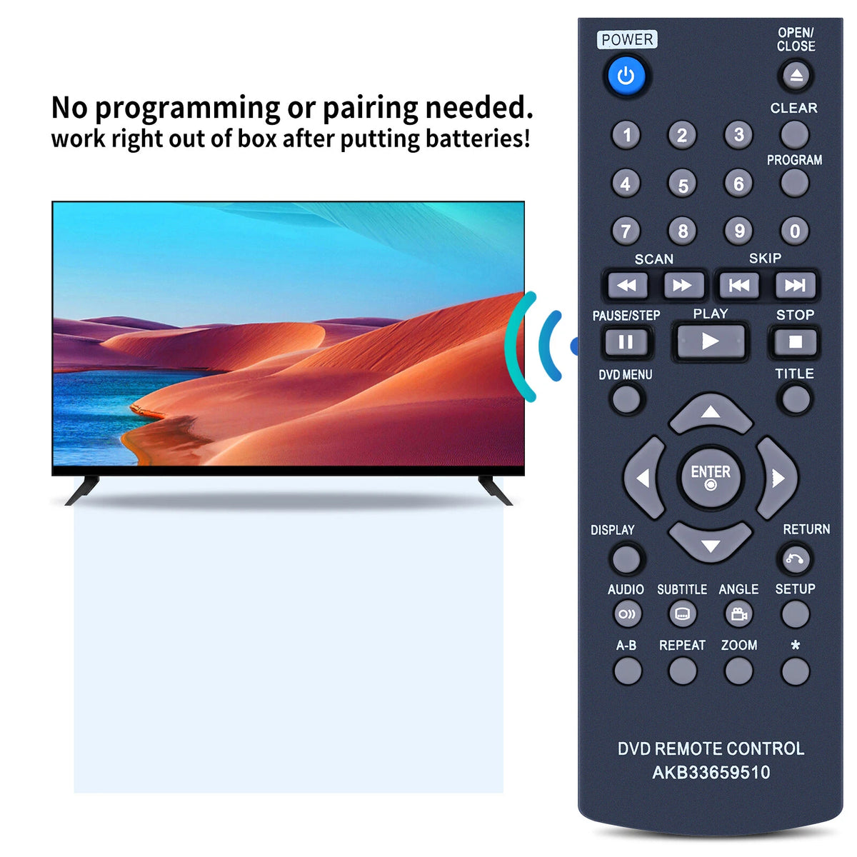 AKB33659510 Remote Control For LG DVD Player DP122 DP520 DP522 DVX480 DV480