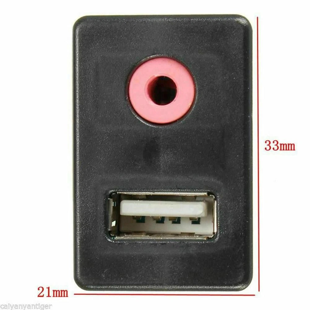 3.5mm Car Boat Audio USB AUX Adapter Dash Flush Mount Panel With 1.5M Cable E