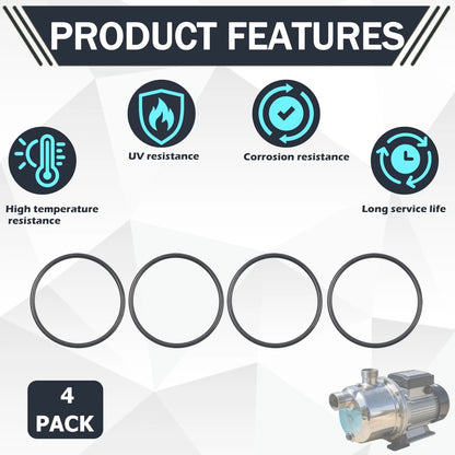 4-Pack Replacement O-Rings 355330 – for Pentair Filters, Skimmers, and Black
