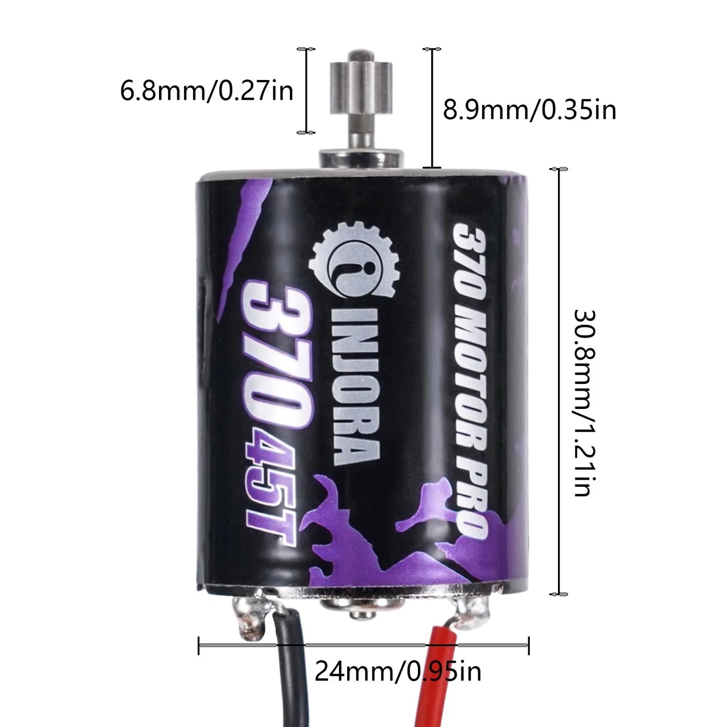 INJORA CNC Aluminum Complete Transmission with 370 Brushed Motor 45T for...