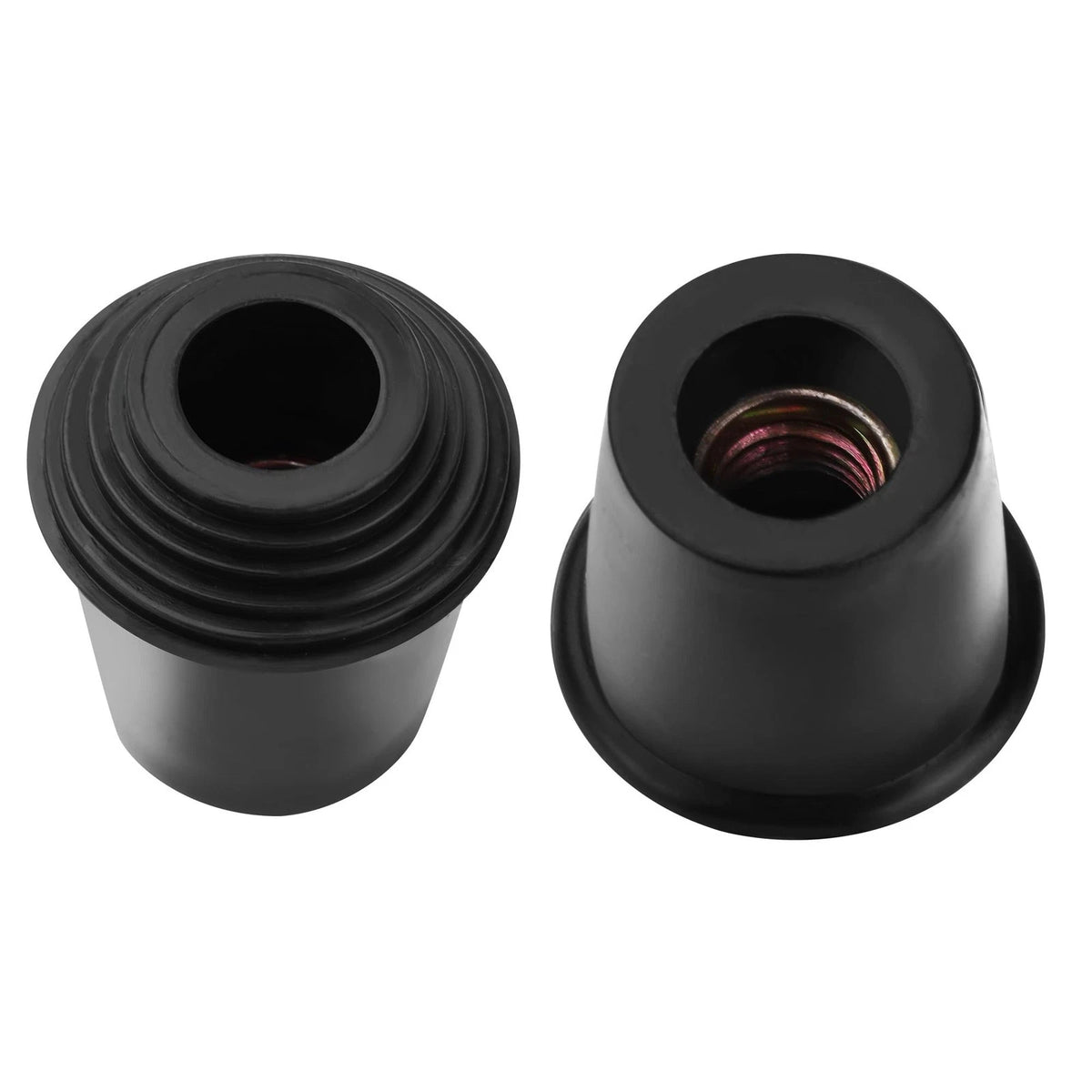 2 Packs Bass Drum Threaded Rubber Feet, Floor Tom Leg Tips Black