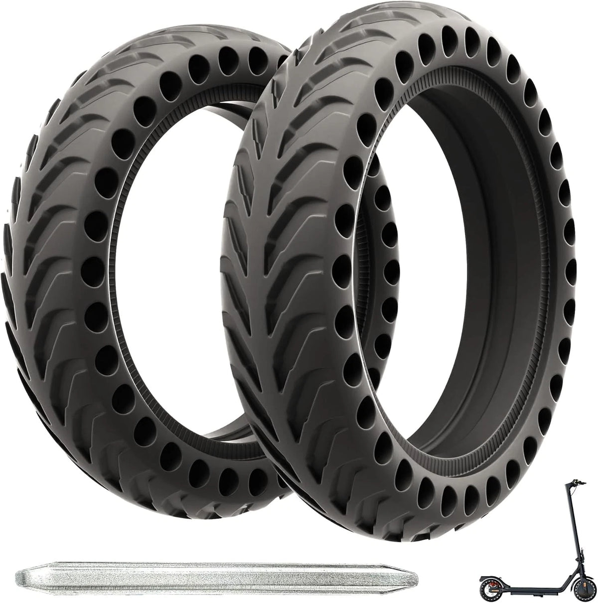8.5x2 '' inch solid tires for electric scooters. This tire is 8.5Inches