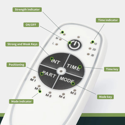 ALLCSM 6 Pin 5 Button Vibration Remote Controller for 5 Buttons 6 Pins, White
