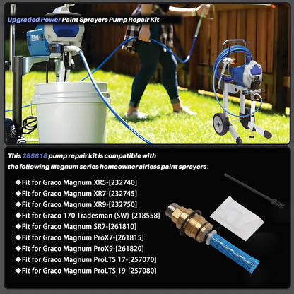 288-818 Upgraded Power Paint Sprayers Pump Packing Repair Kit Fit for silver