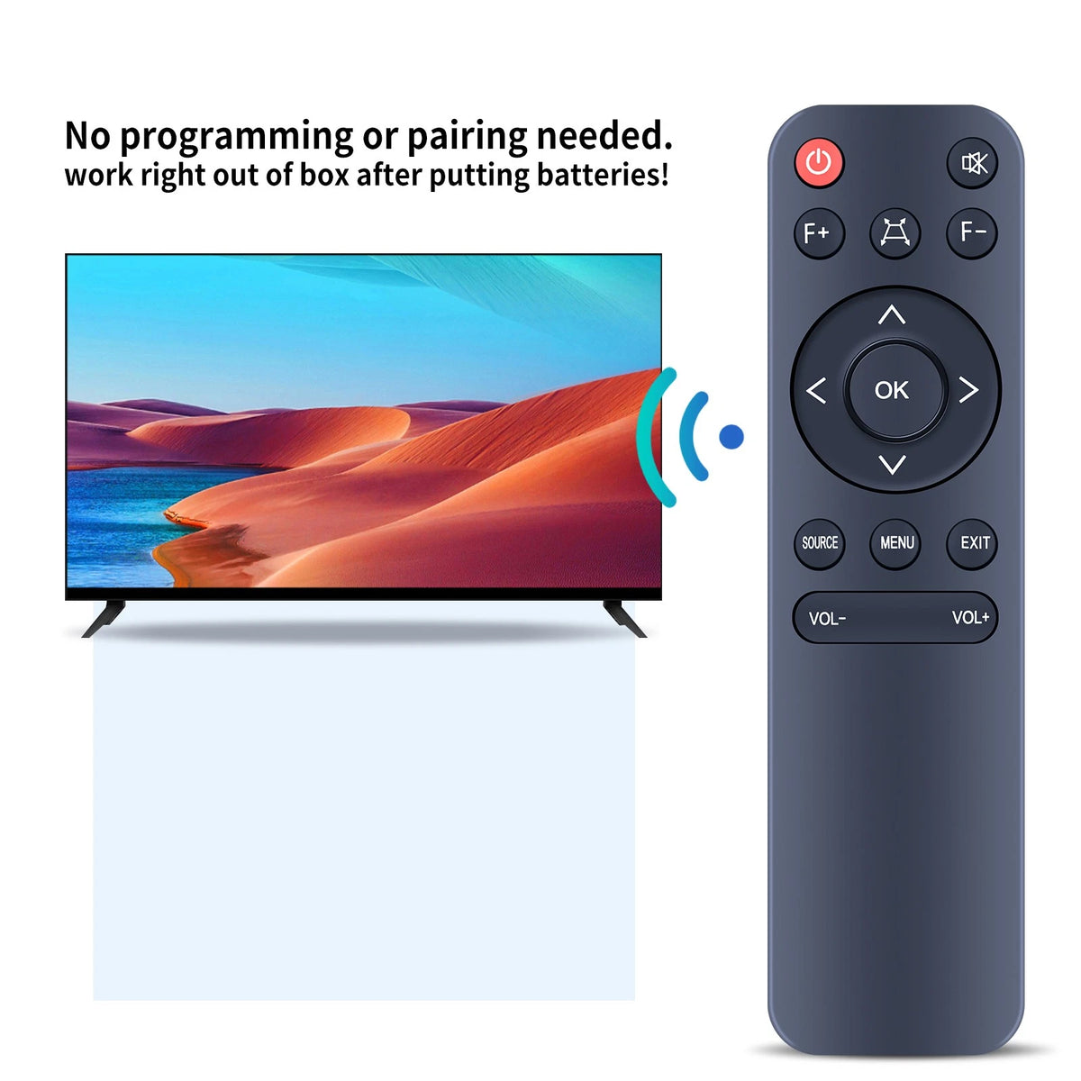 Replacement Remote Control For Goiaey GO1 GO 1 4K FHD WiFi Bluetooth Projector