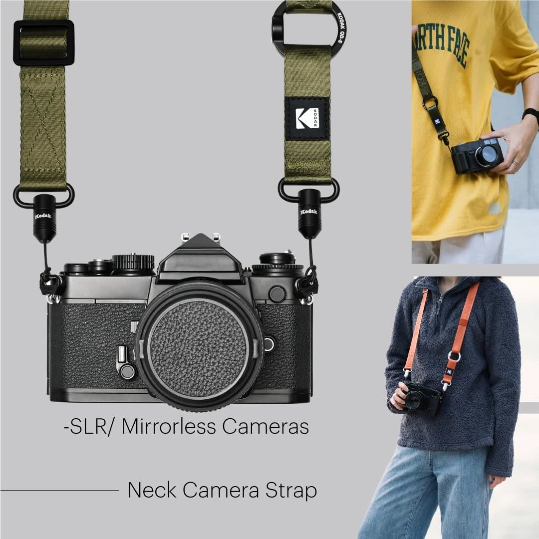 KODAK Multi-Purpose Camera Strap (QD Snaplock Free Size, Qd (Silver)