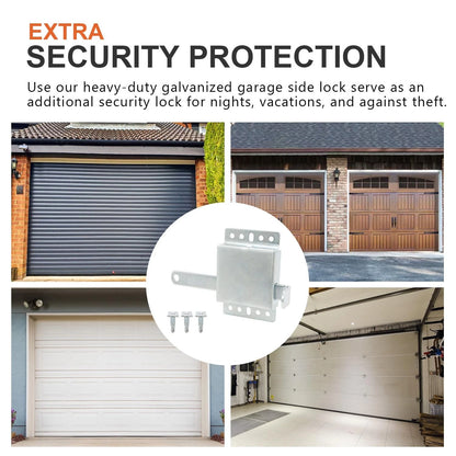 QZATTCAEN Garage Door Side Lock, Galvanized Steel Inside Deadlock for 0