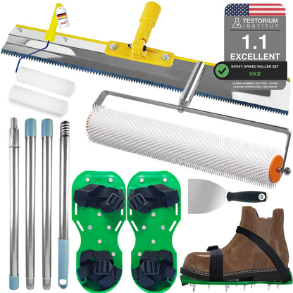 VKE Self Leveling Concrete Tools, Stainless Kit 63, Yellow
