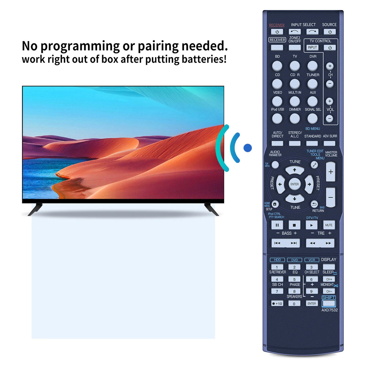 AXD7532 Remote Control For Pioneer AV Receiver VSX-1125-K VSX-60 VSX-819H