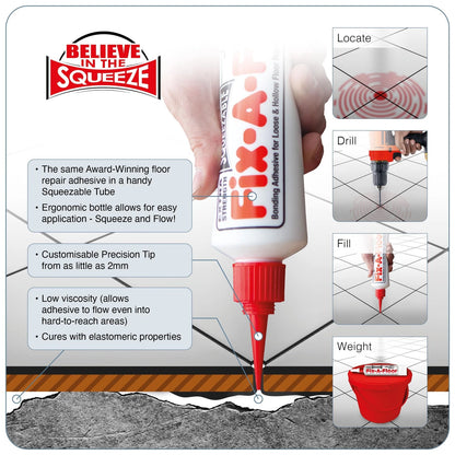 The  Fix-A-Floor Squeezy All-in-One Repair Adhesive for Loose, White