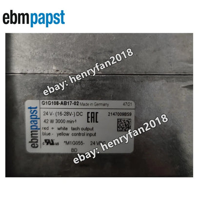 Ebmpapst Fan G1G108-AB17-02 Blower Fan 24VDC 42W 3000RPM ??108MM Centrifugal Fan