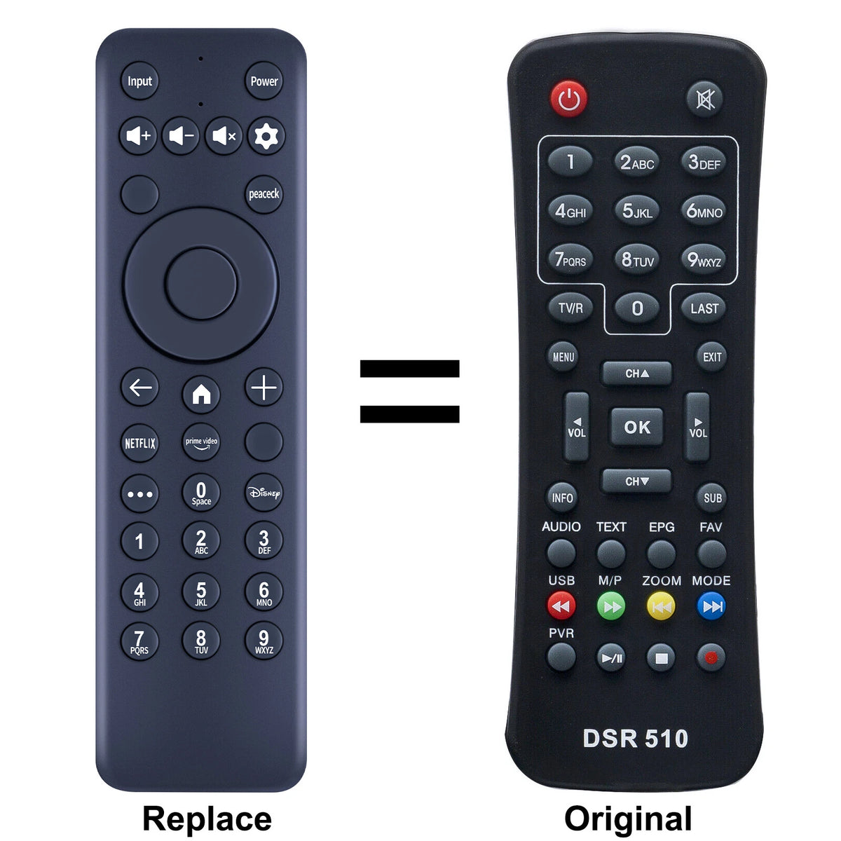 DSR510 Replace Remote Control For Schwaiger Mini Digital Satellite Receiver