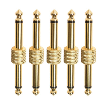 5PCS 6.35 Male to Male Gold Plated audio adapter Support Versatile Usage
