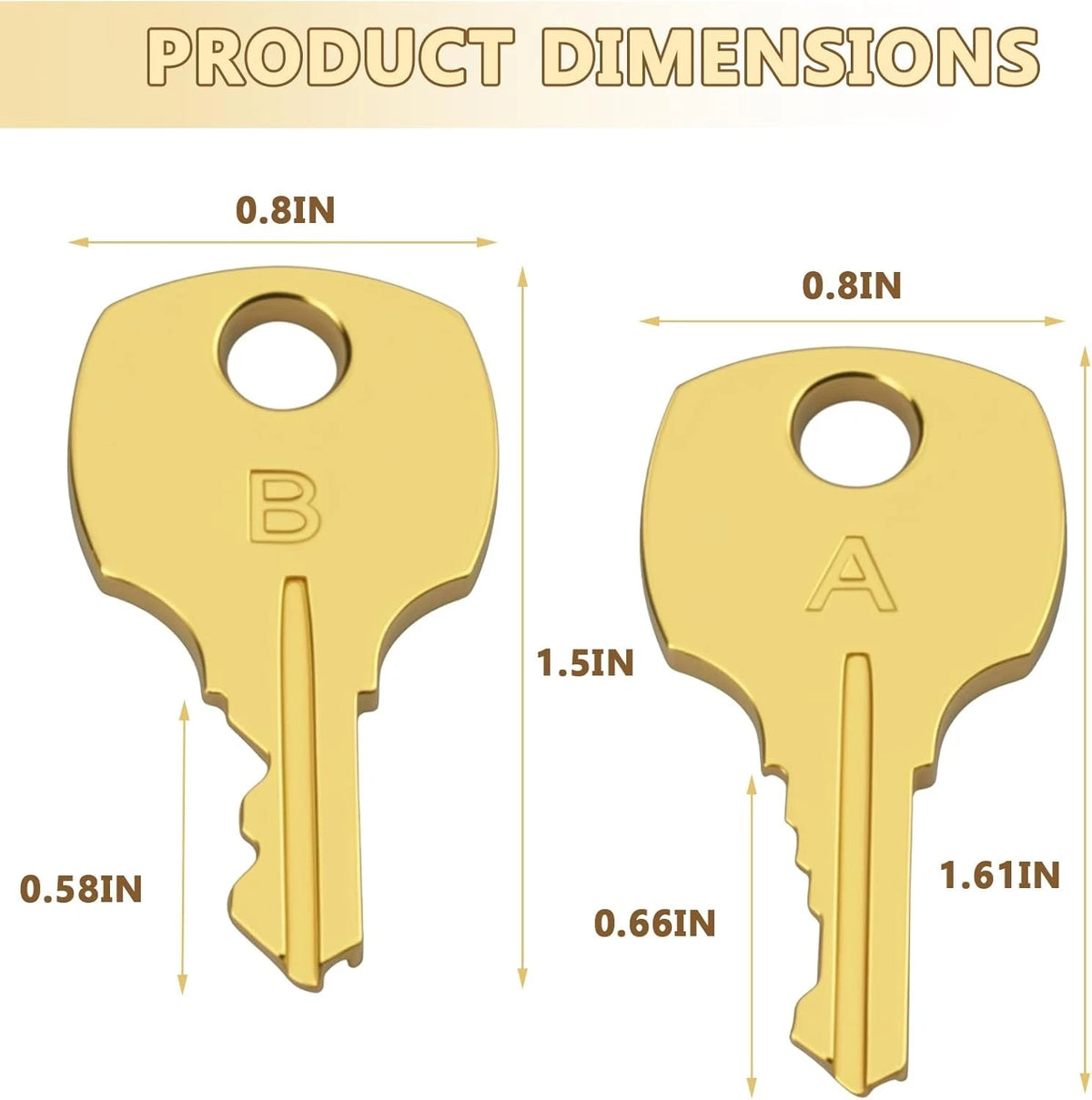 Cedar Chest Key Lock Replacement Fits All Lane S Series Locks, Brass color
