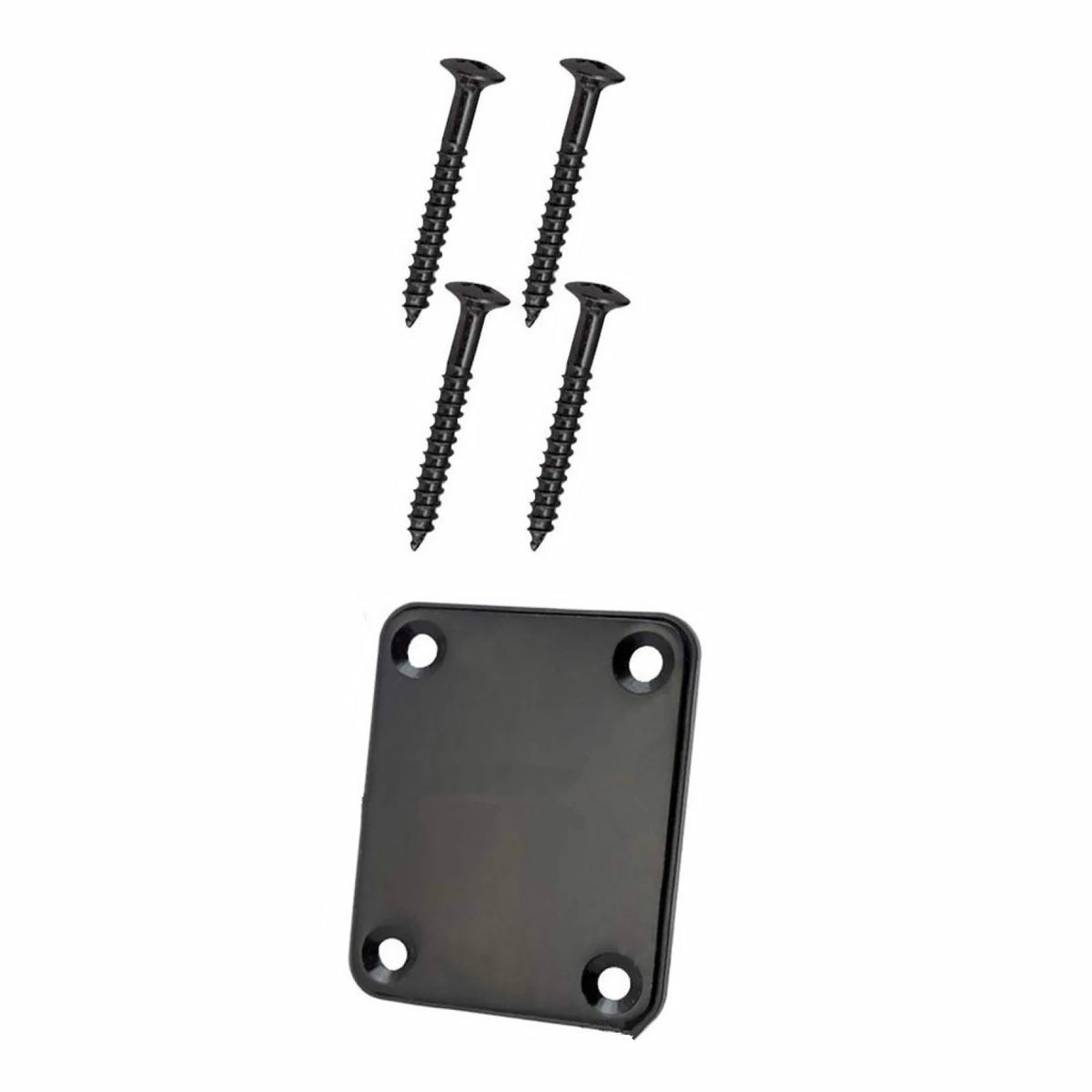 Black Electric & Cigar Box & Jazz Bass Guitar Neck Plate with 4 Screws E