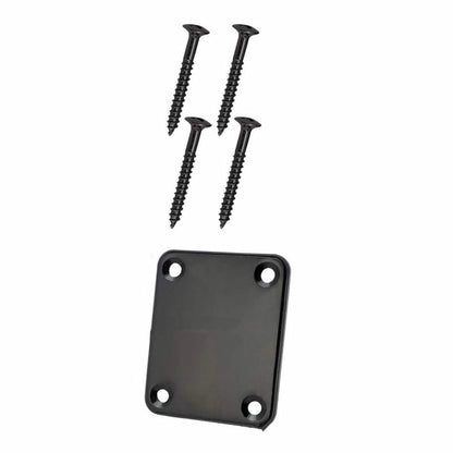 Black Electric & Cigar Box & Jazz Bass Guitar Neck Plate with 4 Screws E