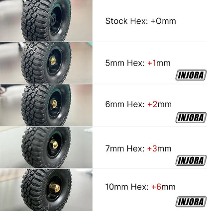 INJORA 12g/Set Brass Wheel Hex Hub 10mm Extenders Adaptor for TRX4M Redcat...