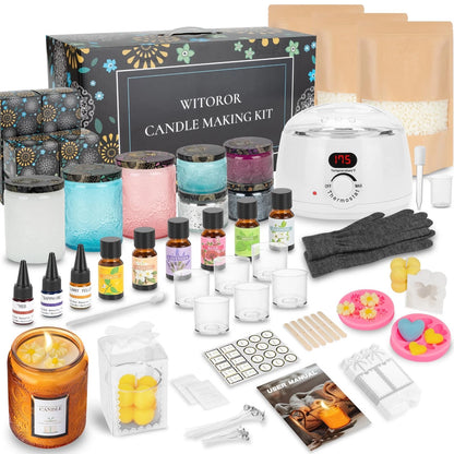 WITOROR Candle Making Kit, Scented Candles Small to Medium, White Melt Warmer