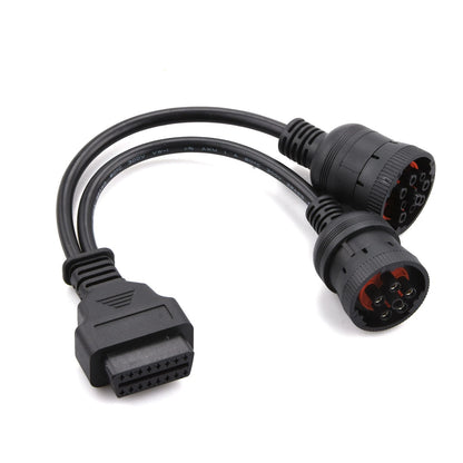 6+9 Pin Y cable-I Truck Heavy Duty Diagnostic Cable Adapter Scanner Connector