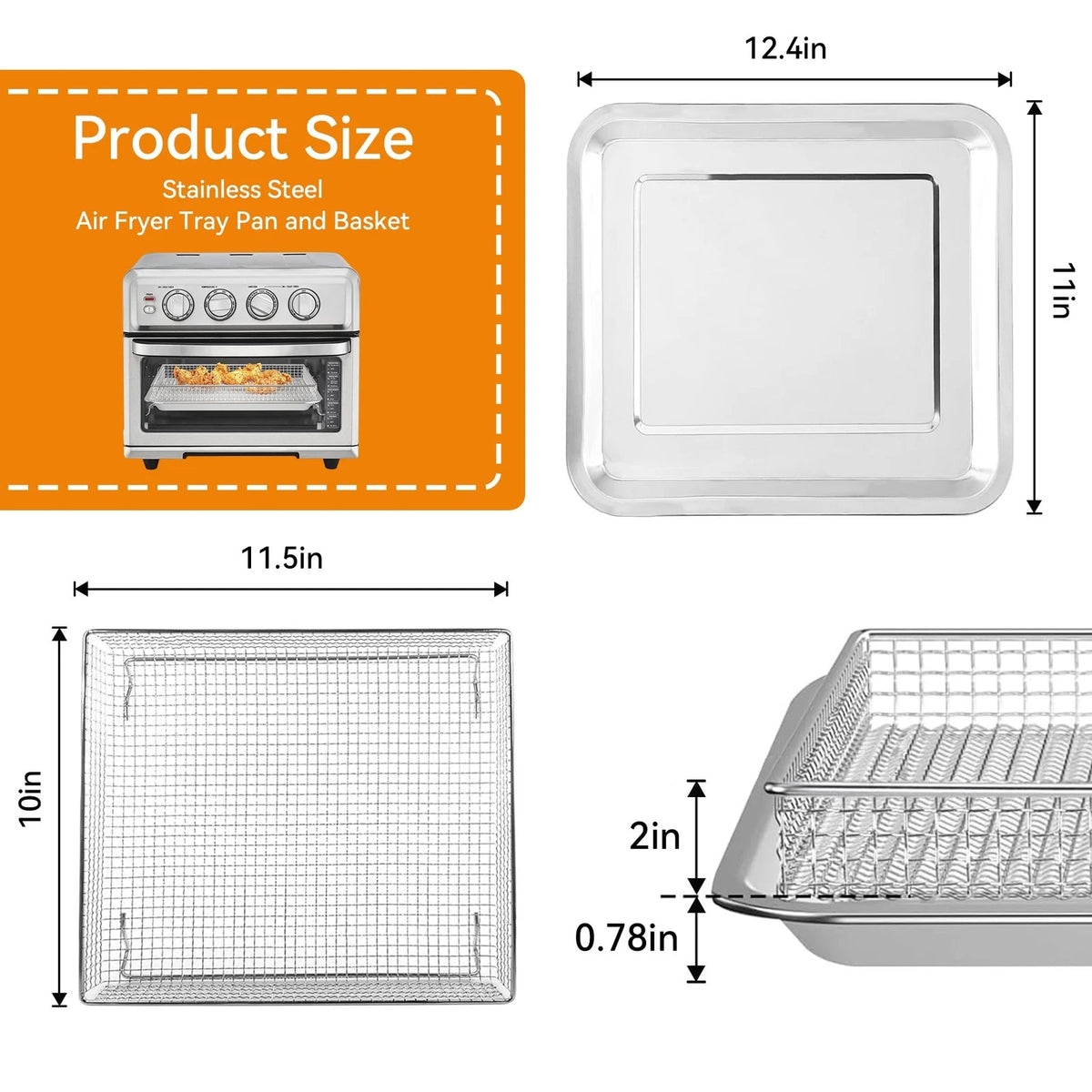Stainless Steel Baking Tray Pan Compatible 2 Pack Pan,