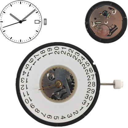 32.6mm Date @ 3 Quartz  Watch Movement with Battery + Stem for ISA 2334 1035