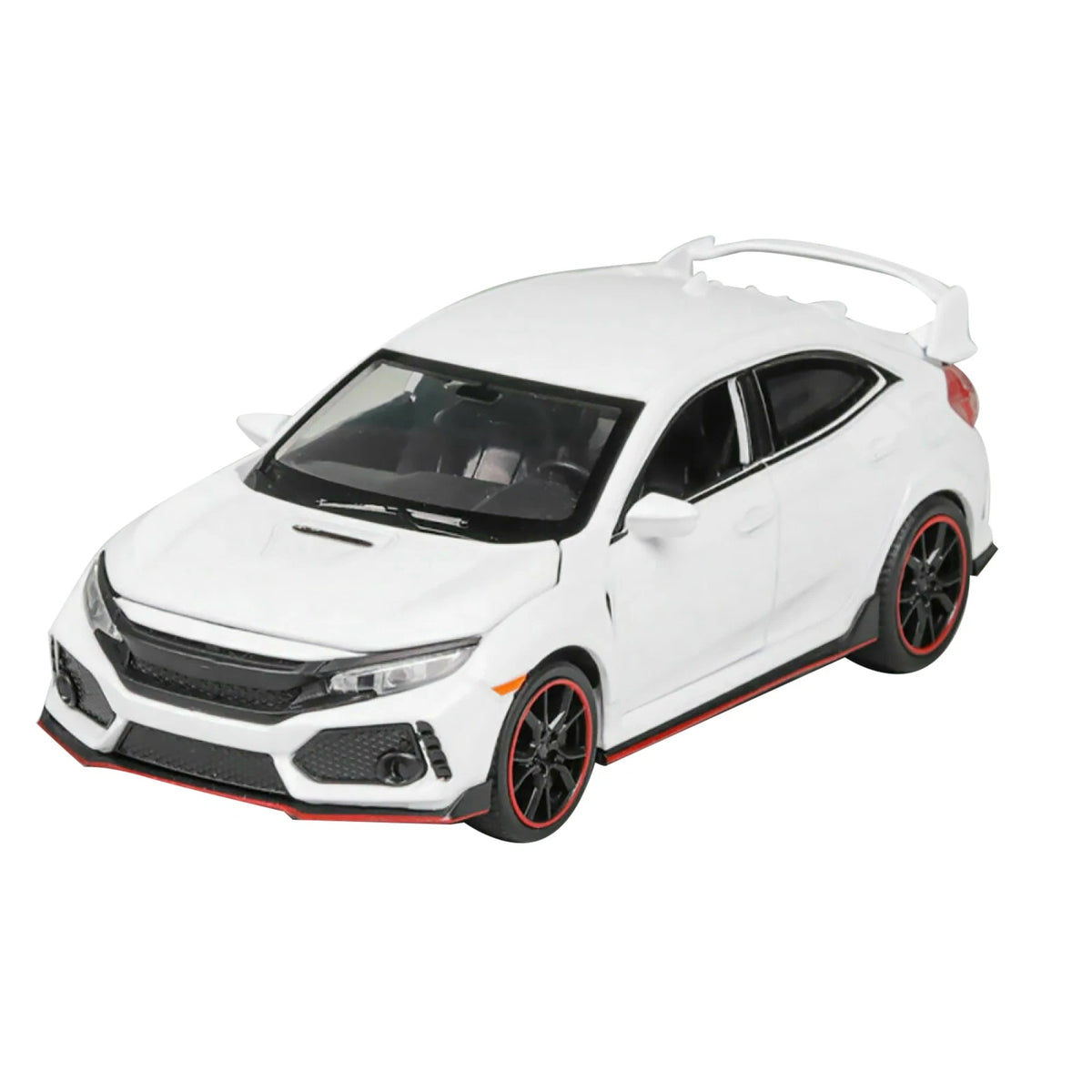 1/32 White Model Car Diecast Toy Collection Sound&Light For Honda Civic Type R D